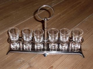 6 Stück Stamper Schnapsglas Halter Um 1900 Konvolut Bild