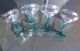 4 Große Eisgläser Dessertschalen Mundgeblasen Türkisgrüner Stiel Höh 15,  7 Cm Sammlerglas Bild 1