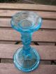 Wunderschöner,  Alter Leuchter Aus Pressglas,  Aquablau Sammlerglas Bild 1