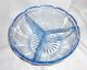 Art Déco Runde Dreigeteilte Schale - Pressglas Hellblau; D: 20,  5 Cm Sammlerglas Bild 1