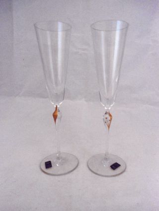 2 Sektgläser Kristallglas Spiegelau Golddekor Champagnerglas Glas Bild