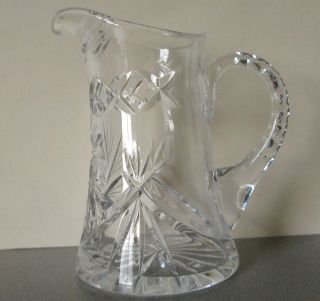 Glaskaraffe Glaskanne Glaskrug Bleikristall Geschliffen Ca.  14 Cm Hoch Bild