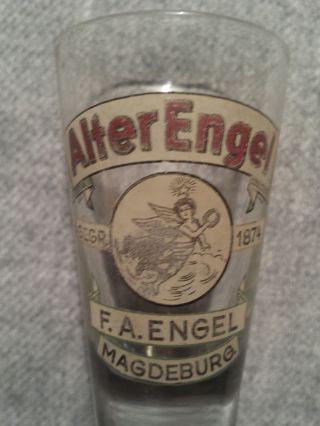 Altes Schnapsglas Reklame Um Ca.  1900 - Alter Engel F.  A.  Magdeburg Bild