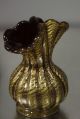 Deco Blumenvase Bauch Vase 11cm Glas Gold Rot Muschel Dekor Handwerk Antik Dekorglas Bild 1