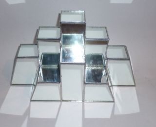 Glas Spiegel Pyramide Bleiverglasung Treppe Sammler Figuren Etc Ablage Deko Bild