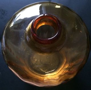 Große Schwere Edel Glasvase Vase Glas Rarität 70er J.  Dunkel Gelb 21x17cm 1,  5 Kg Bild