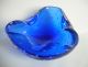 Murano Aschenbecher Schälchen Luftblasen Bulicante Überfangglas Bicolor Blau Glas & Kristall Bild 1