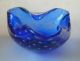 Murano Aschenbecher Schälchen Luftblasen Bulicante Überfangglas Bicolor Blau Glas & Kristall Bild 2