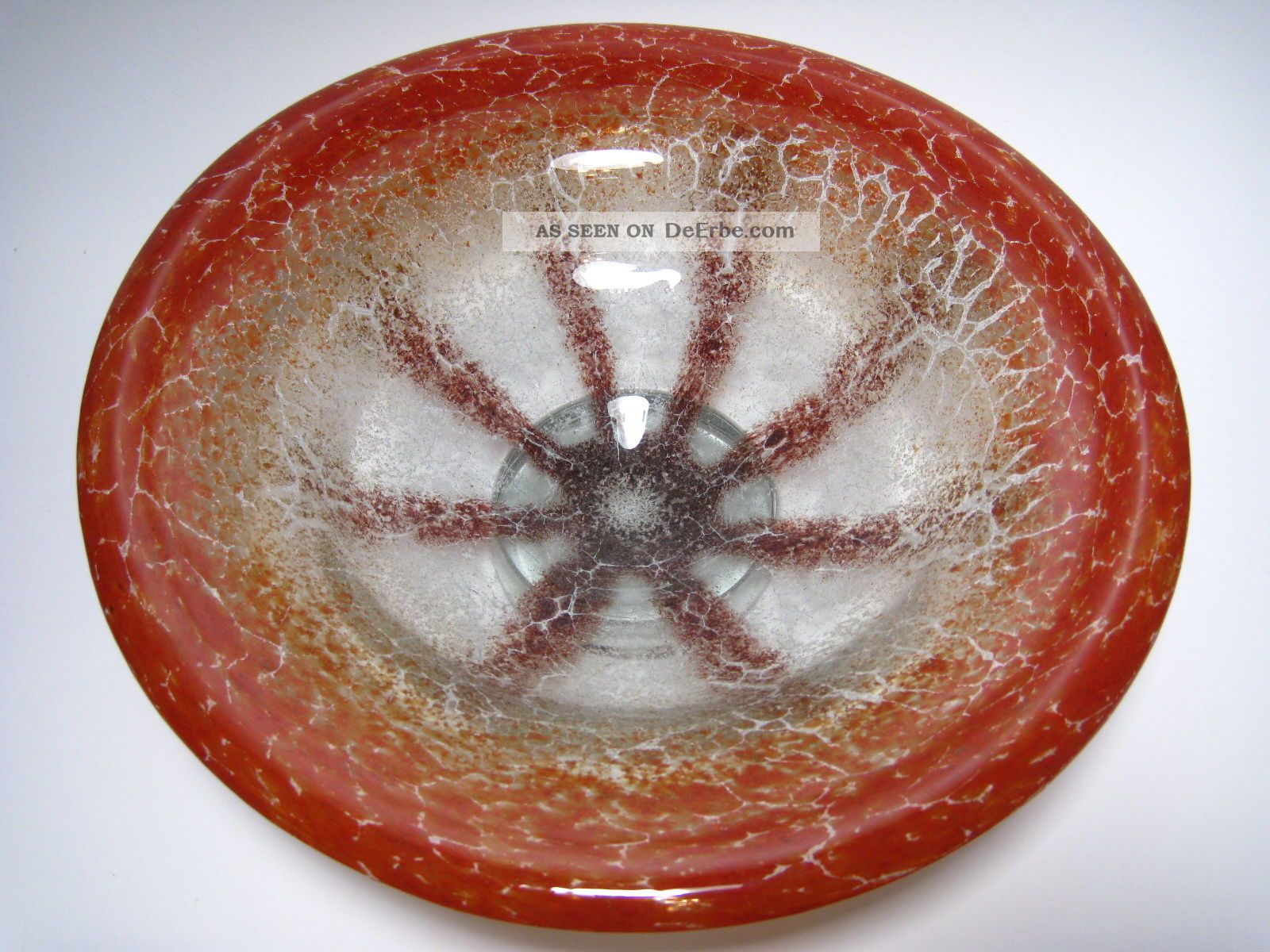 Große Wmf Ikora Schale 33cm Art Deco Glas Rot Braun 2, 7kg