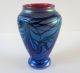 Glasbläserei Schmid: Vase,  Jugendstil,  Blau/violett,  Irisierend,  Höhe Ca.  14 Cm Dekorglas Bild 1