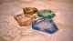 4 Glas Aschenbecher Stapelbar Mit Ständer 60 - 70er Jahre Verschiedene Farben Kristall Bild 5