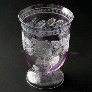 Feines Becher - Glas / Vase Mit Zartem Rosenschliff - Ca.  1900 Bild