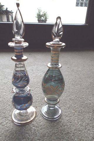 2 Parfüm Flakon Glaskunst.  18 Und 19 Cm Hoch Bild