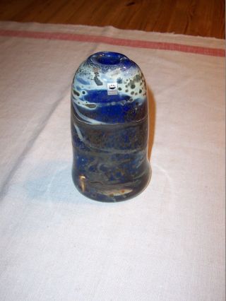 Gral Glas Vase Unikat - Technik Signiert Meister W.  Olino 1981 Bild