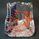 Bohemia Glas Vase • Czech Art Glass • 2,  1 Kg • Dreiecksform • Aufschmelzungen Sammlerglas Bild 3