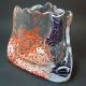Bohemia Glas Vase • Czech Art Glass • 2,  1 Kg • Dreiecksform • Aufschmelzungen Sammlerglas Bild 4