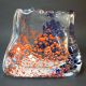 Bohemia Glas Vase • Czech Art Glass • 2,  1 Kg • Dreiecksform • Aufschmelzungen Sammlerglas Bild 6