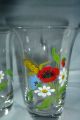 4 Gläser Trinkgläser Handbemalt Wiesenblumen 40er 50er Jahre Vintage - Landhaus Sammlerglas Bild 1