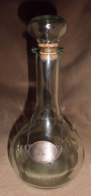 Schöne Kristallkaraffe Kristall Karaffe Kristallglas Edeles Anbieten Schild Vin Bild