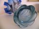 Murano Glas Seguso Vase Zipfelvase Art Deco Italy Glass Deco Blau Gedreht 29cm Glas & Kristall Bild 5