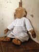 Antiker Affe Leinen Plüsch Stroh Weisses Kleid,  England,  Frankreich Shabby Deko Stofftiere & Teddybären Bild 2