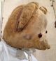 Antik Teddy - Bär Schlittschuhe Bekleidet Gros Leinen Stroh Frankreich Shabby Deko Stofftiere & Teddybären Bild 4