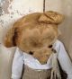 Antik Teddy - Bär Schlittschuhe Bekleidet Gros Leinen Stroh Frankreich Shabby Deko Stofftiere & Teddybären Bild 6