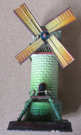 Dampfmaschine Antriebsmodell WindmÜhle Blech Um 1910/20 Firma ? Ca.  24 Cm Hoch Bild