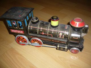 Lokomotive Blechspielzeug Westernlok Modern Toys Mt Lok Dachbodenfund 34 Cm Bild