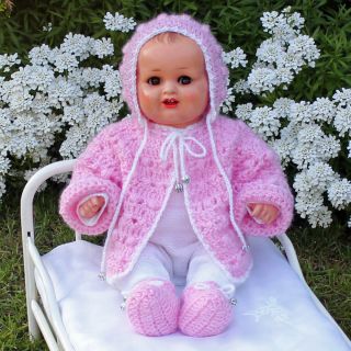 Niedliche Puppenkleidung Puppen - Ausfahrgarnitur Rosa Für Puppengröße 40 Cm Bild