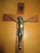 Holzkreuz Christus Aus Messing Wandkreuz Skulpturen & Kruzifixe Bild 1