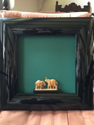 Elefanten Bild 3d,  Wandrelief,  Klavierlack Bild