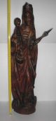 Madonna Mondsichelmadonna Holz Figur Skulptur Maria Jesus Kind Zepter 75,  6 Cm 1900-1949 Bild 10