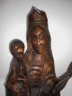 Madonna Mondsichelmadonna Holz Figur Skulptur Maria Jesus Kind Zepter 75,  6 Cm 1900-1949 Bild 2