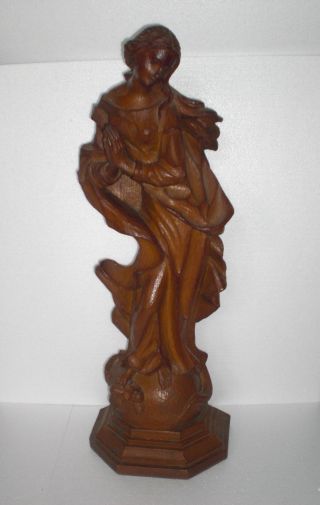 Madonna Immaculata Holz Figur Skulptur Betende Heilige Maria 52,  2 Cm Geschnitzt Bild