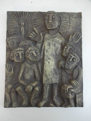 Rar Xl Massive Bronze Tafel Relief 