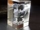 Alter Briefbeschwerer Glas Kristall Hologram Mit Werbung 75 Jahre Danfoss 519g Dekorglas Bild 1