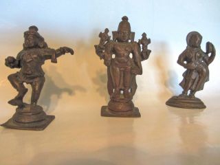 3 Seltene Kleine Indische Statuen Aus Messing 7 - 8 Cm Hoch Bild