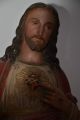 Wunderschöne Große,  Alte Heiligenfigur Herz Jesus,  Shabby Chic Jeanne D´arc 63cm Skulpturen & Kruzifixe Bild 1