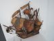 Antikes Segelschiffsmodell,  3 Mastkogge,  Alter Um 1900 Volle Betakelung Maritime Dekoration Bild 2