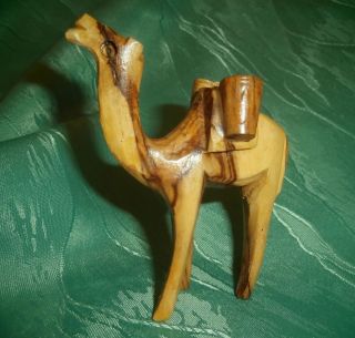 Sammlerstück Holz Figur Deko Afrika Kamel Souvenir Handarbeit Schnitzerei Bild
