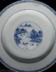 Großer Chinesischer Teller: Blau Weiß Porzellan: Nanking Muster: 18.  Jhd Asiatika: China Bild 1