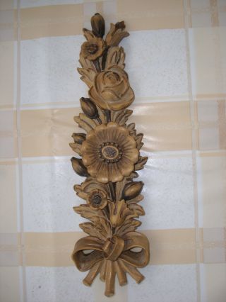 Holzfigur - Holzschmuck - Blumenrelief - Wandschmuck - Südtirol - Geschnitzt - Deko - Bild