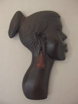 Ti3) Afrika Relief Holz Maske Urlaub Souvenir Wandbefestigung Bild