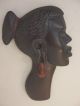Ti3) Afrika Relief Holz Maske Urlaub Souvenir Wandbefestigung Entstehungszeit nach 1945 Bild 2