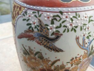 China Vase Mit Vogelmotiv Pfönix - Blumen Gold Verzierungen Hand Made Bild