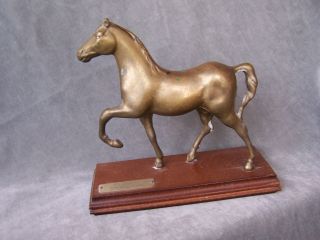 Alte Pferdefigur Figur Bronze? Messing? Auf Sockel Bild