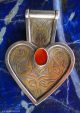Orient Silber Karneol Turkmenisch Anhänger Herz Afghanistan Asyk Heart Pendant Islamische Kunst Bild 2