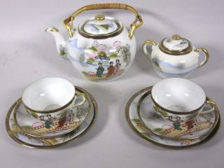 Wunderschönes,  Asiatisches Tee - Service Für 2 Pers. ,  8 Teile 5qm5731 Bild