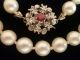 1 Tag Wunderschöne Perlenkette Mit 585er - Weißgoldverschluss Mit Rubin,  Nachlass Ketten Bild 4